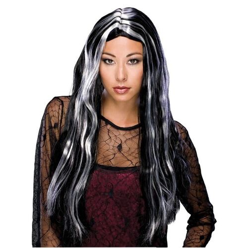 Witch Grey Streaked Wig  Adult