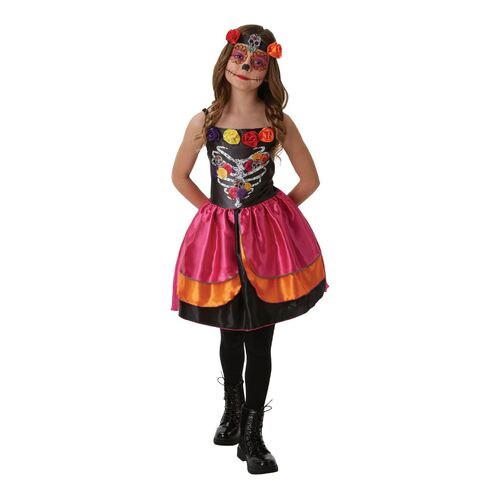 Sugar Skull Day Of The Dead Costume Child