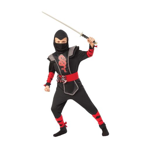Red Ninja Boy Costume Child Large