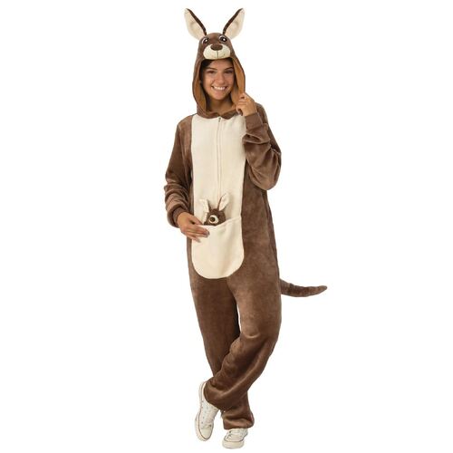 Kangaroo Furry Onesie Costume Adult S-M