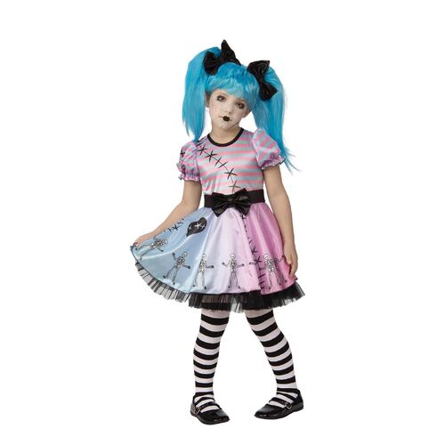 Little Blue Skelly Girl Costume Child Small