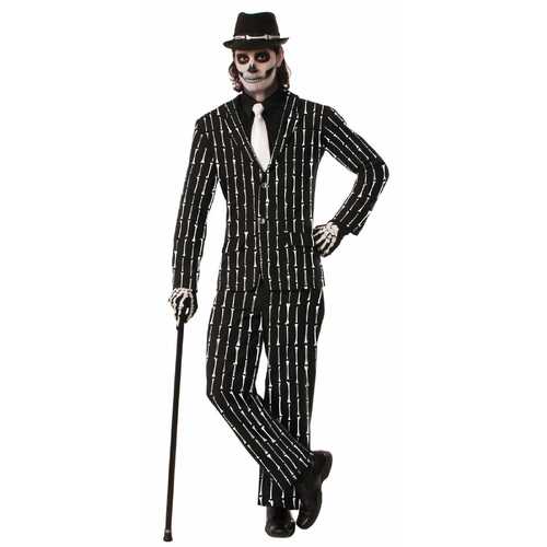 Skeleton Bone Pin Stripe Suit Adult