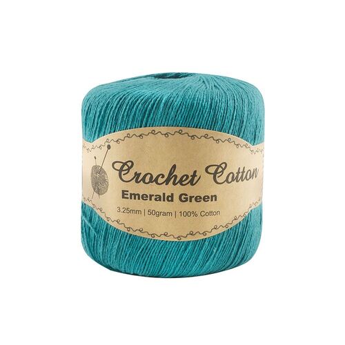 50gram Emerald Green Crochet Cotton Ball