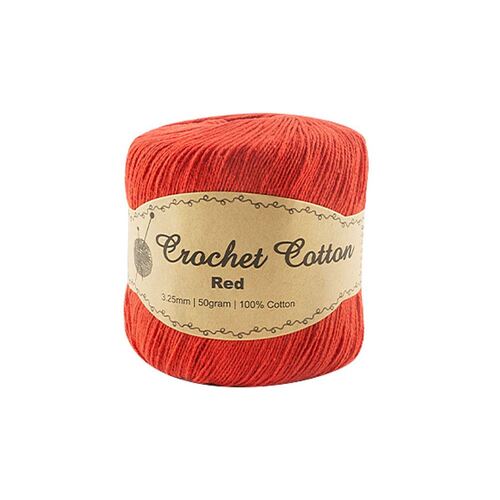 50gram Red Crochet Cotton Ball