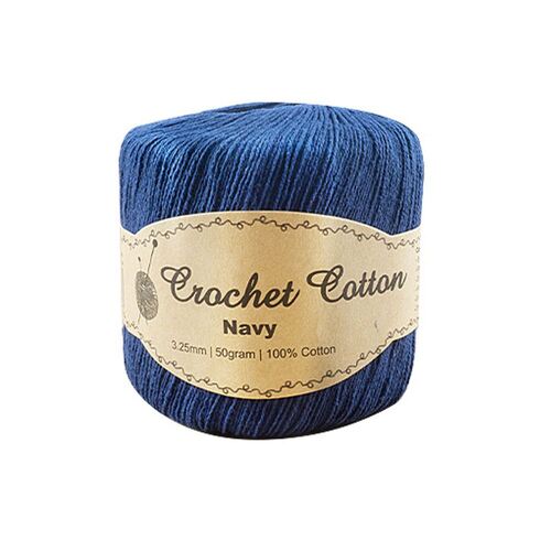 50gram Navy Crochet Cotton Ball