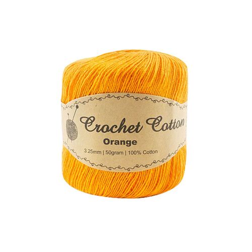 50gram Orange Crochet Cotton Ball