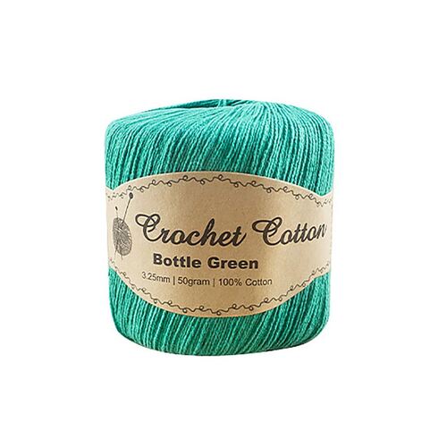 50gram Bottle Green Crochet Cotton Ball
