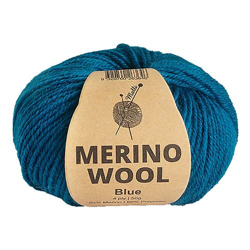 50g Blue Merino Mix Yarn