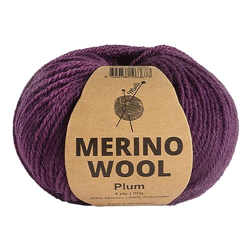 50g Plum Merino Mix Yarn