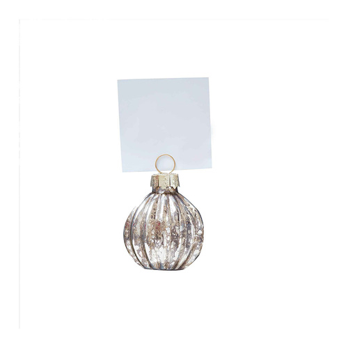 Silver Christmas Bauble Place Card Holders 6 Pack