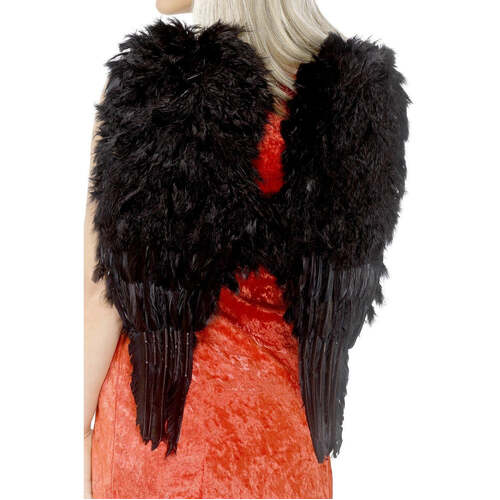 Large Black Feather Angel Wings