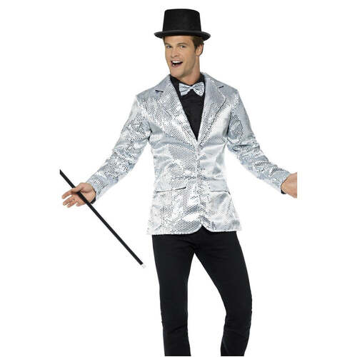 Mens Silver Sequin Jacket