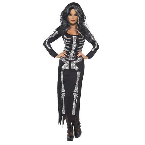 Black Skeleton Dress Costume