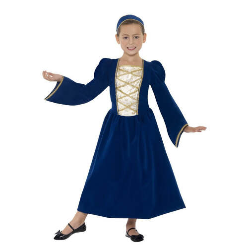 Blue Tudor Princess Girl Costume