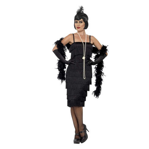 Long Black Flapper Costume