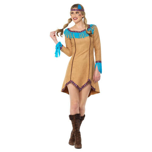 Blue & Brown Native American Inspired Lady Costume