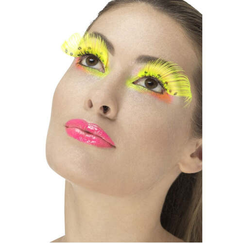 Neon Yellow 80s Polka Dot Eyelashes
