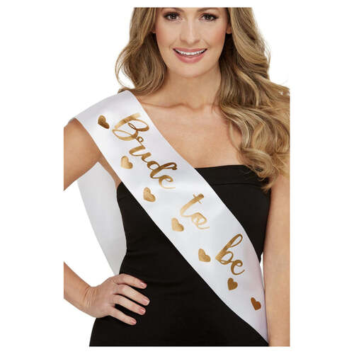 White Bride to Be Sash