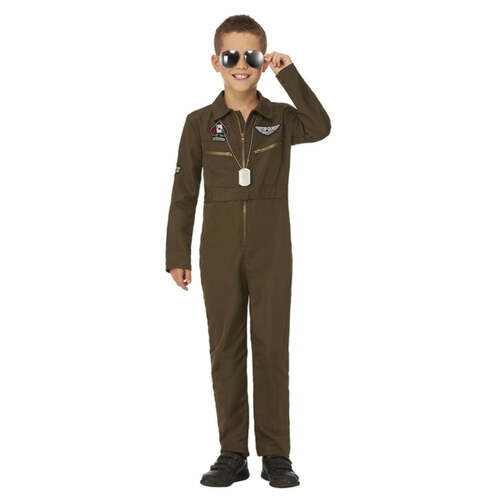 Green Top Gun Maverick Child's Aviator Costume