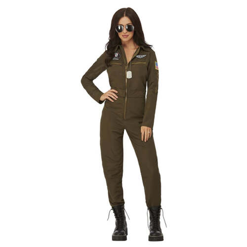 Green Top Gun Maverick Ladies Aviator Costume