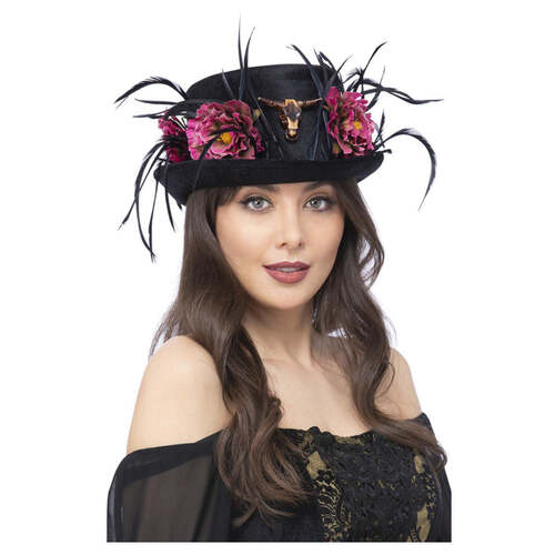Floral Horn Top Hat