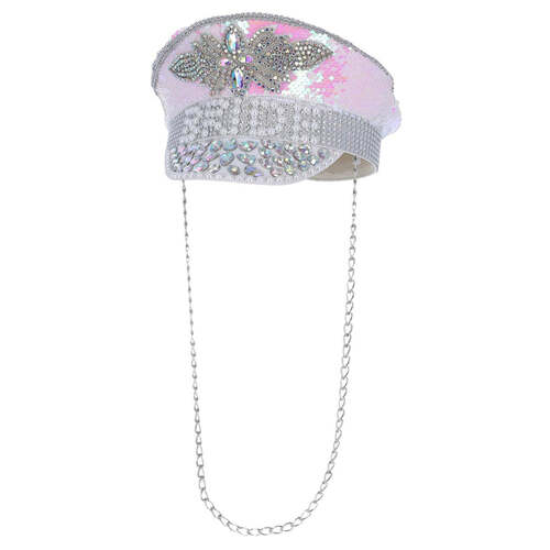 Fever Deluxe Sequin & Pearl Bride Captains Hat