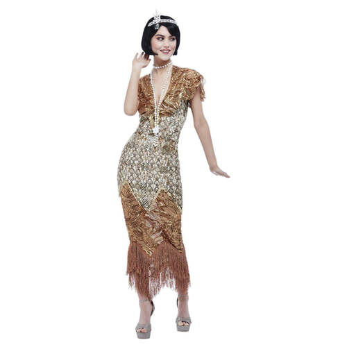 Deluxe 20s Sequin Gold Flapper Costume