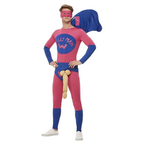Pink & Blue Willyman Superhero Costume