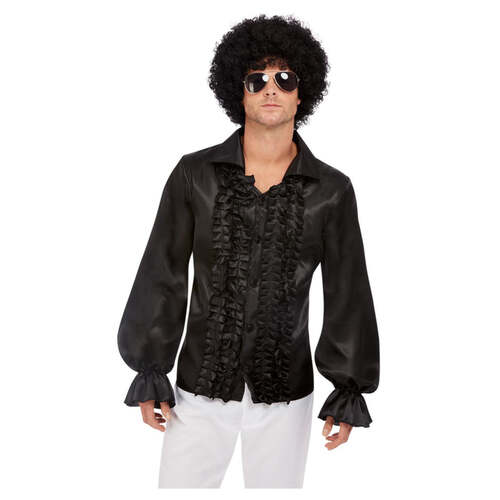 Black 60s Ruffled Shirt
