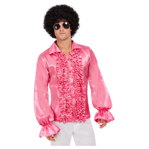 Hot Pink 60s Ruffled Shirt