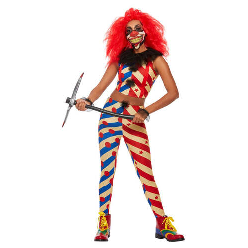Red & Blue Creepy Clown Costume