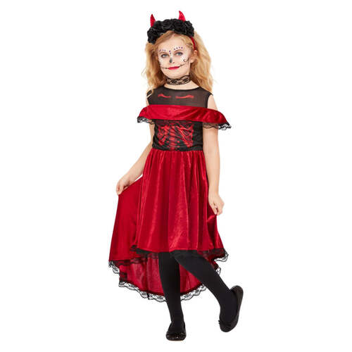 Girls Day of the Dead Devil Costume