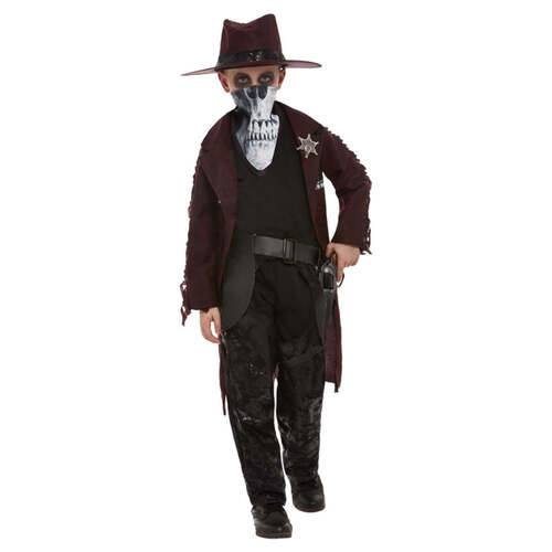 Kids Burgundy Deluxe Dark Spirit Western Cowboy Costume