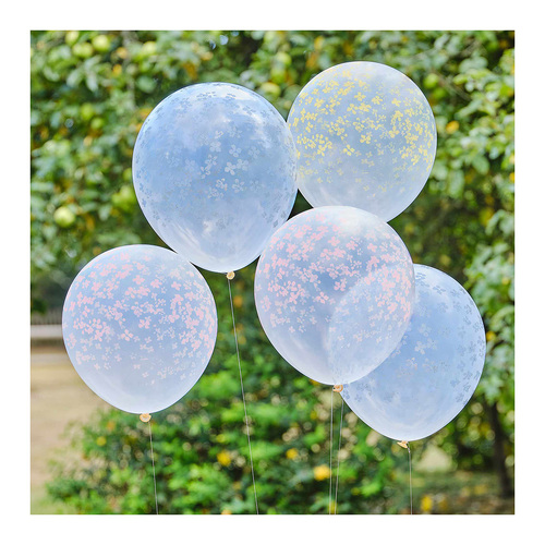 Hello Spring Pastel Printed Flower Balloons Cluster