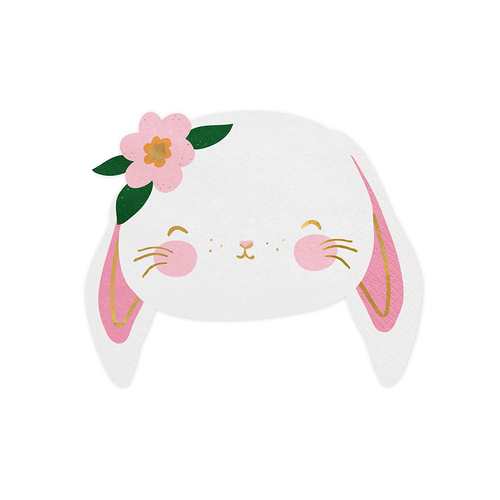 Easter Rabbit Shaped Napkins 20 Pack