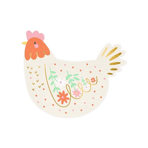 Easter Hen Shaped Napkins 20 Pack