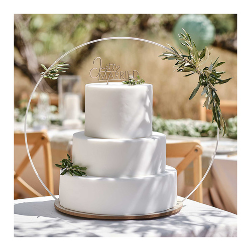 Sage Wedding Wooden Hoop Wedding Cake Stand