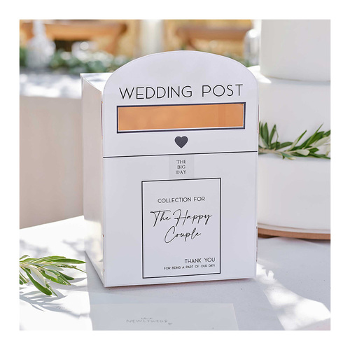 Sage Wedding White Wedding Post Box