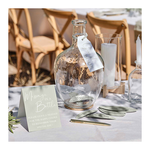 Sage Wedding Recycled Glass Vase Alternative Wedding Guest Book