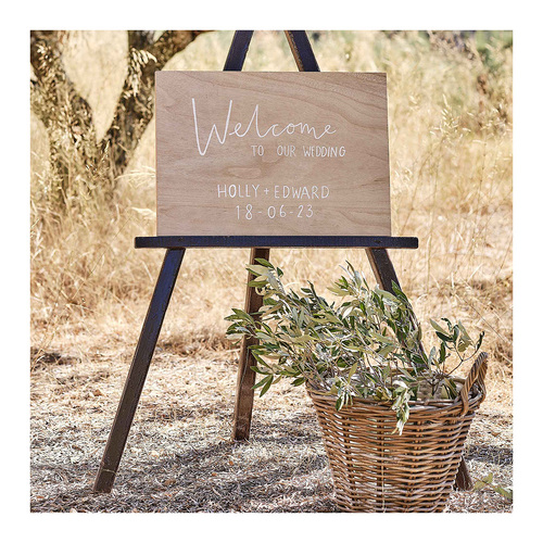 Sage Wedding Customisable A2 Wooden Sign