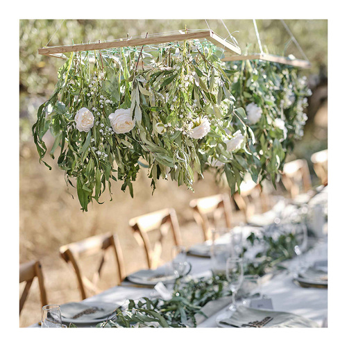 Sage Wedding Wooden Foliage Hanging Grid