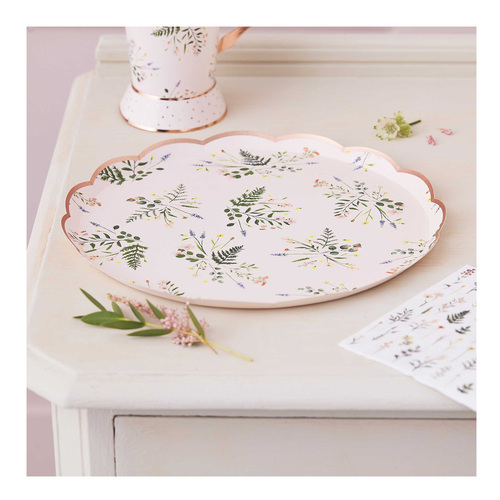 Lets Par Tea Paper Plates Floral 23cm 8 Pack