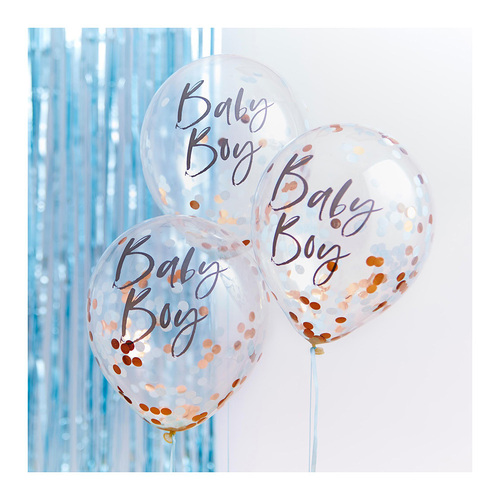 Twinkle Twinkle Confetti Balloons Baby Boy Blue 30cm 5 Pack