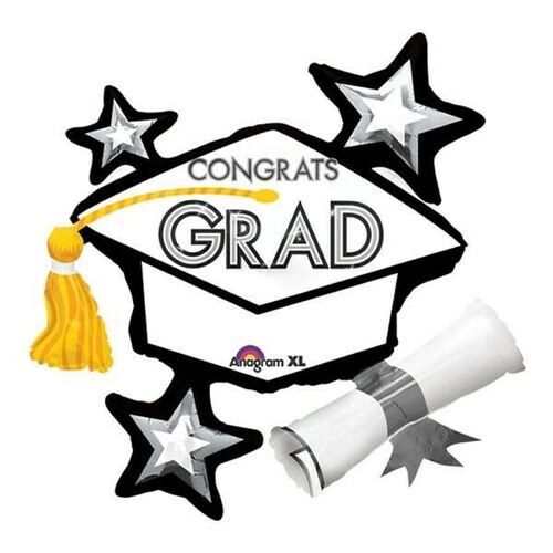 Shape Congrats Grad Hat & stars