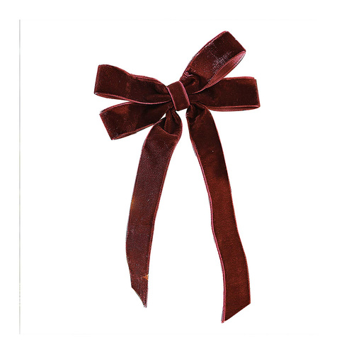 Velvet Luxe Red Velvet Ribbon Tree Decorations 6 Pack