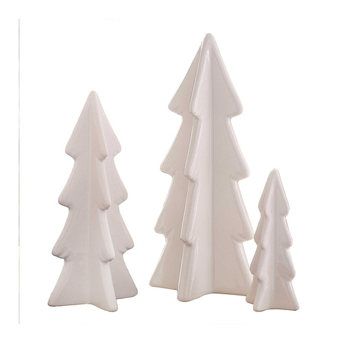 White Christmas Ceramic Christmas Tree Decorations 3 Pack