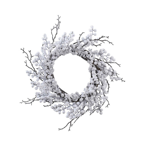 White Christmas Berry Christmas Door Wreath