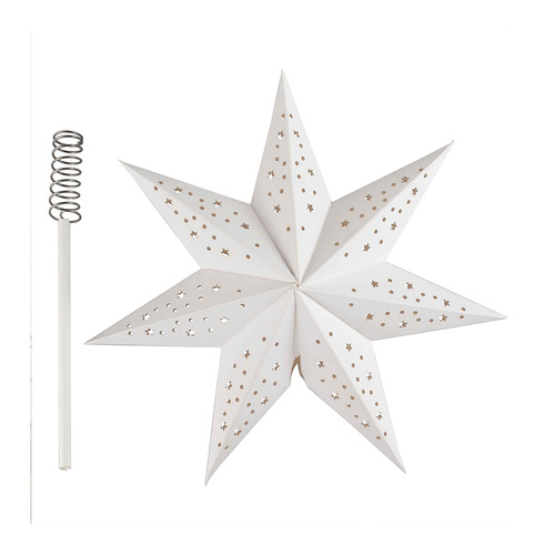 White Christmas Paper Star Tree Topper FSC