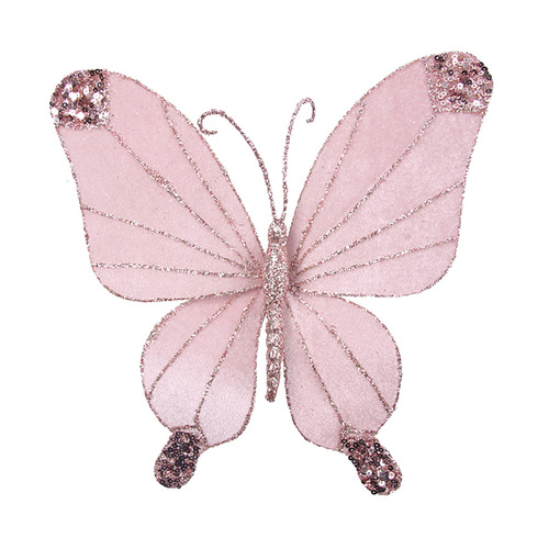 Pale Pink Butterfly With Clip