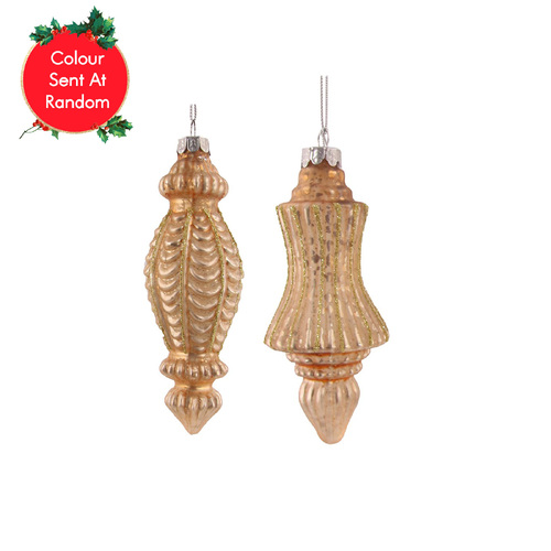 Champagne Antique Finish Glass Finial